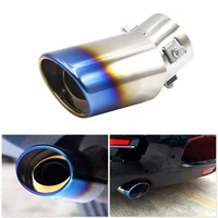 universal car exhaust muffler tip round stainless steel pipe chrome exhaust tail muffler tip pipe silver car accessories muffler