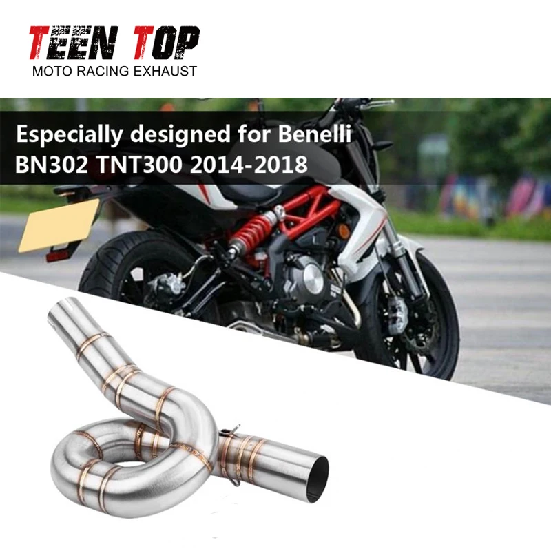 

Motorcycle Exhaust Middle Pipe Link Connect for Benelli BN302 TNT300 2014 2015 2016 2017 2018 Stainless Steel Exhaust Pipe