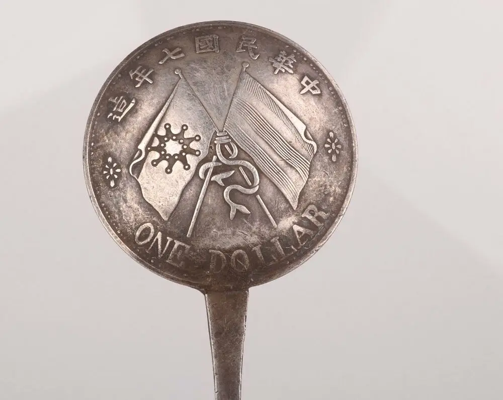 Изысканная мерная ложка с уникальным китайским старинным серебряным покрытием