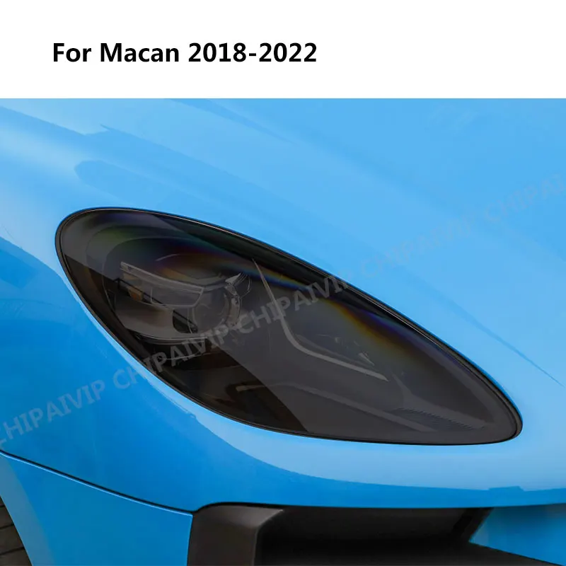 

Передсветильник фара автомобиля для Porsche Macan 2022 S Turbo, светящаяся Прозрачная Черная наклейсветильник, аксессуары для защиты от царапин из ТПУ