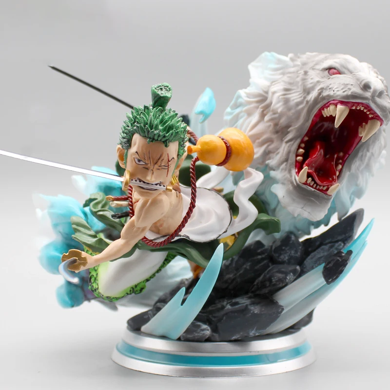 

One Piece Zoro Figure Hunting White Tiger Sauron Kimono Three Knife Flow Battle Scenario Statue Model Decoration Manual