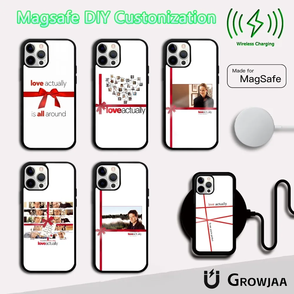 L-Love A-ActuallyS Phone Case For IPhone 16 15 14 13 12 11 Pro Max Plus Mini Magsafe Mirror Wireless Magnetic Cover
