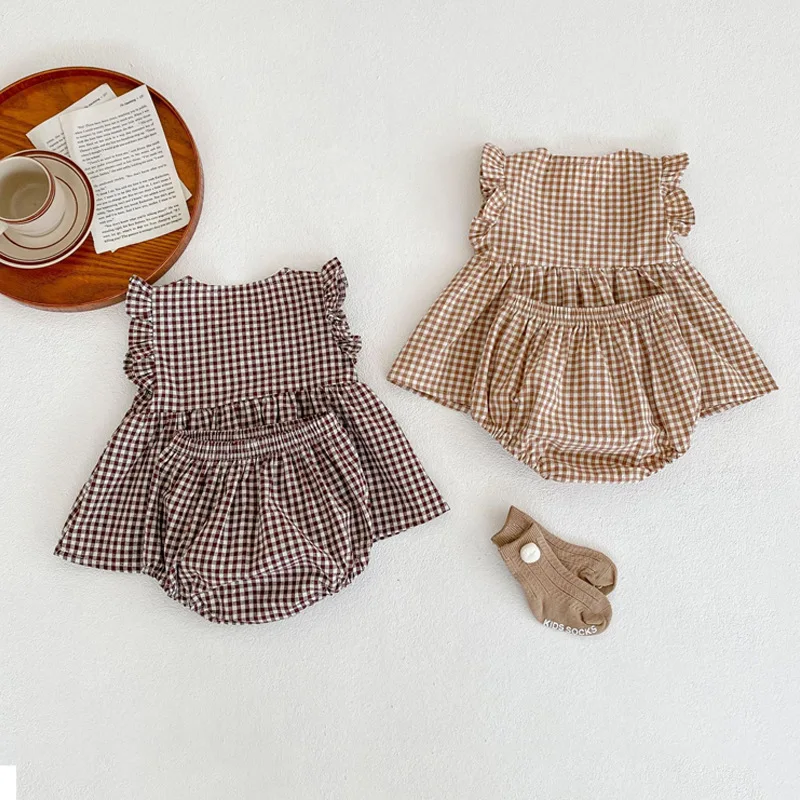 

Летнее платье для девочек, Корейская версия 2022, юбка принцессы, юбка-трапеция с летящим рукавом для девочек