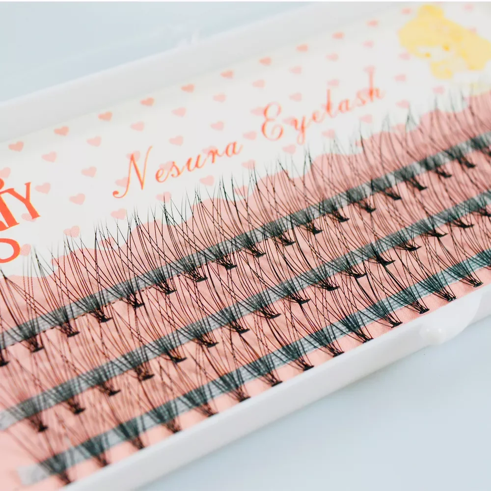 

Heat bonded cluste lashes 3D 6D 10D Eyelash Extensions 0.7mm Thickness true Mink Strip Eyelashes Individual Lashes Natural Style