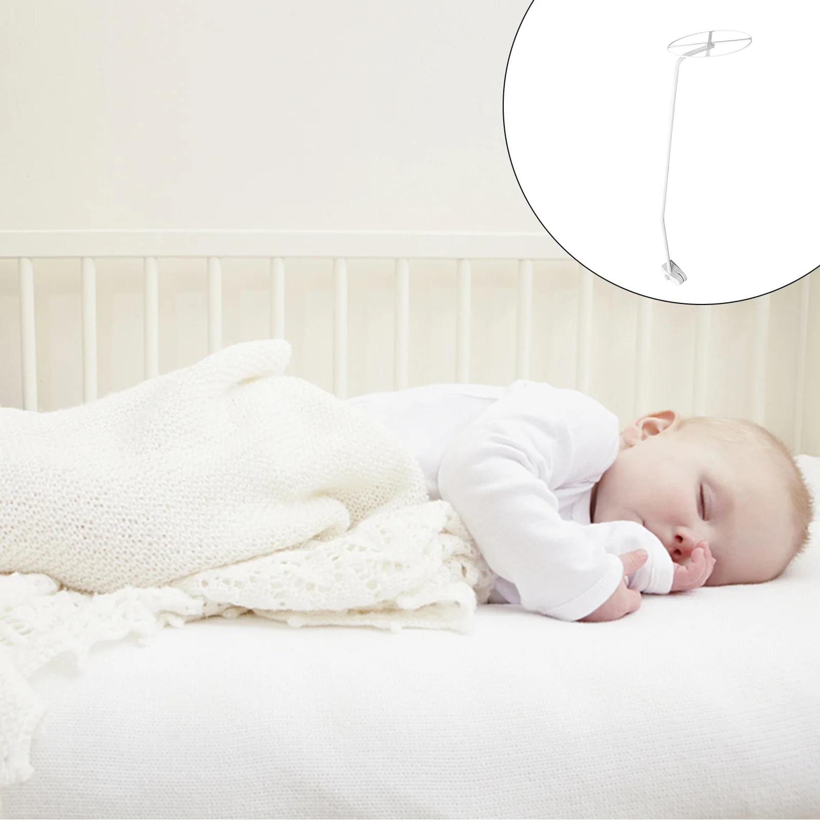 

Adjustable Mosquito Net Stand Holder: Mosquito Net Clip On Bracket Pipe Supporting for Crib Cot Bed Accessory 1 Set
