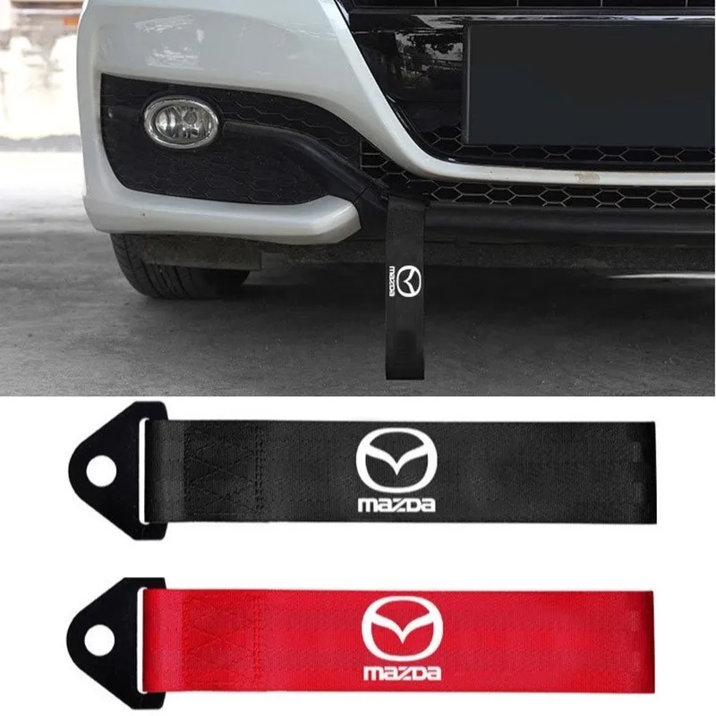 

27*5cm Car Trailer Rope Trailer Towing Belt Nylon Rope for Mazda 2 3 5 6 Protege CX3 CX5 CX-7 MX-5 CX-9 Axela Atenza 323 Logo
