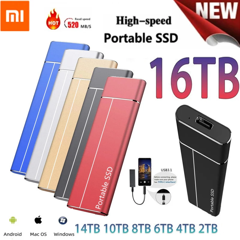 

2022 Xiaomi Sale Mini 8TB 4TB 2TB SSD High Speed Hard Disk External M.2 Solid State Disk Mass Storage USB 3.1 Type-C Interface