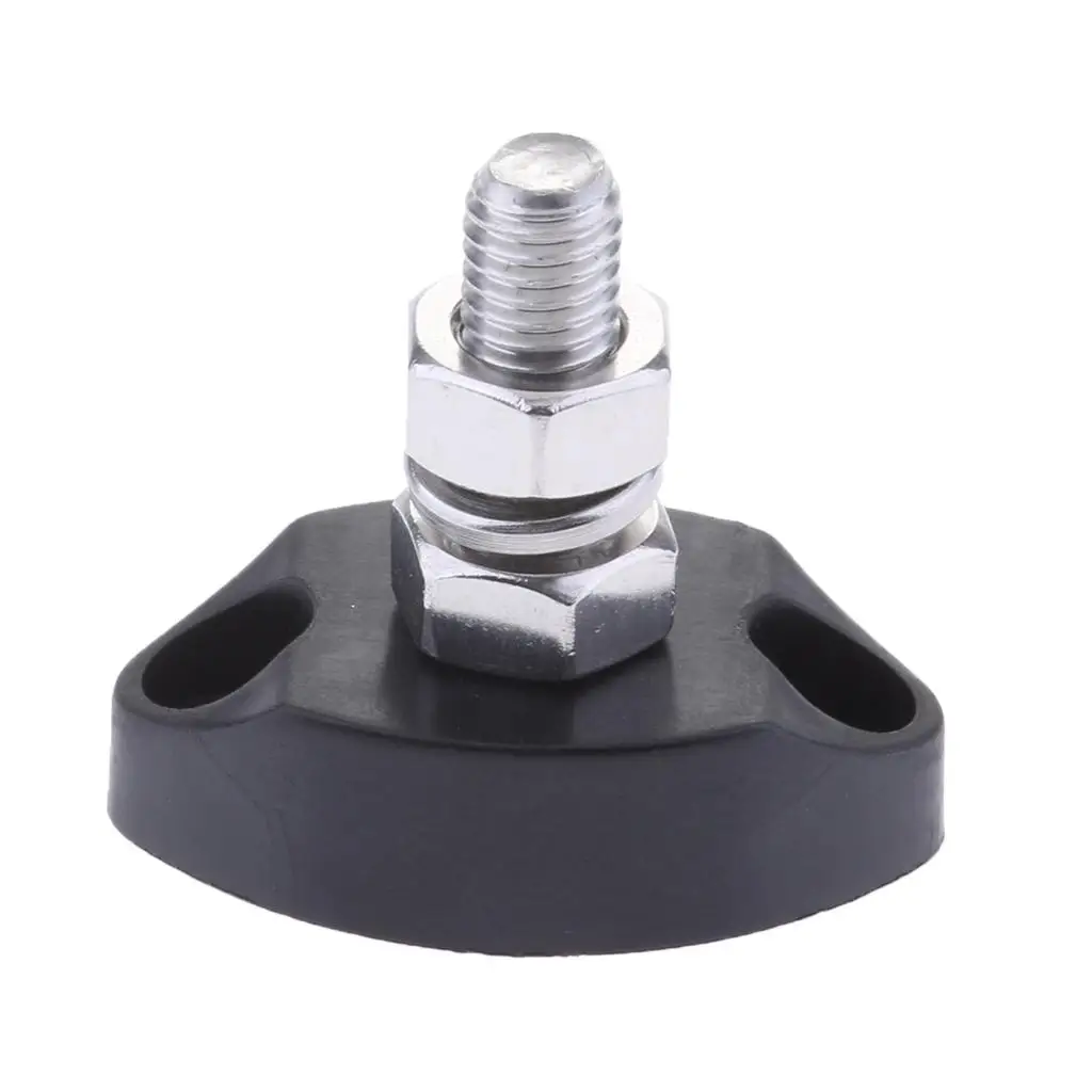 

3X Heavy Duty Stainless Steel Insulated Terminal Block 6mm Single Stud Black