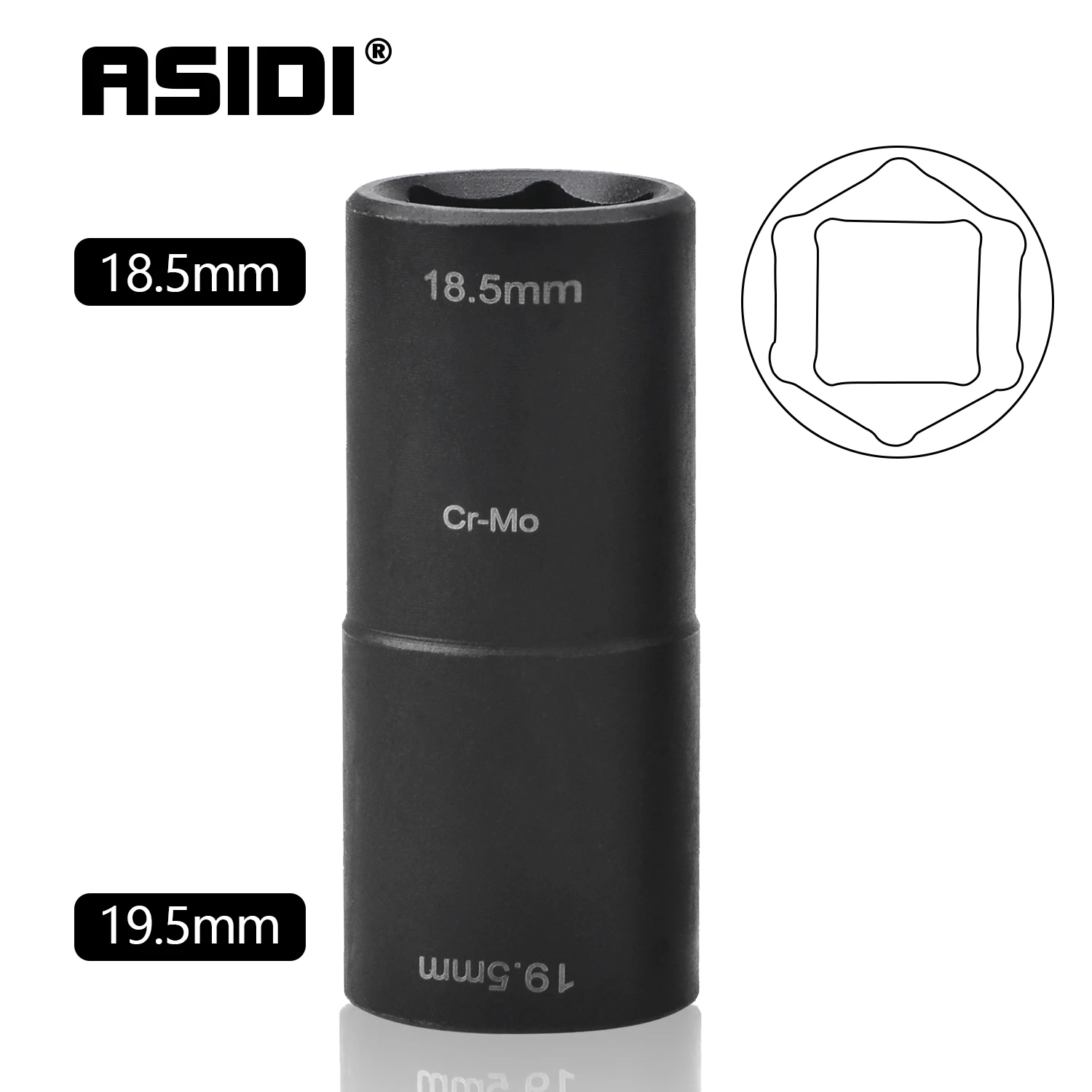 

ASIDI 1PC Lug Nut Flip Socket Set 18.5mm x 19.5mm Repair Tool