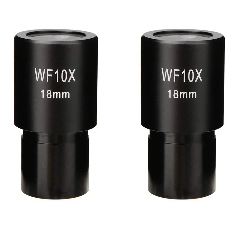 

2Pcs 10X Microscope Eyepiece Wide Angle Optical Lenses Adapter Field 18Mm Professional Ocular Lens Standard