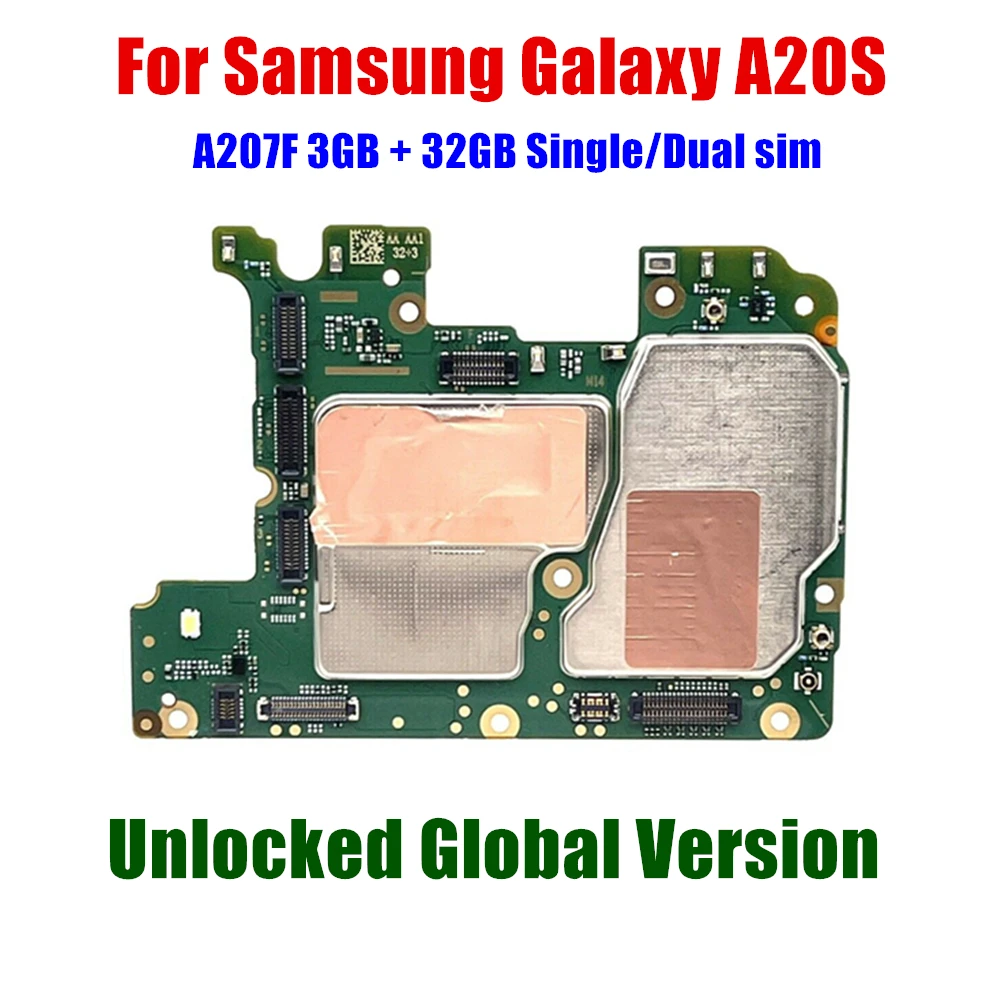 

Европейская версия материнская плата для Samsung Galaxy A20S A207F 32 ГБ + 3 ГБ разблокированная материнская плата с чипами логическая плата с системой Android