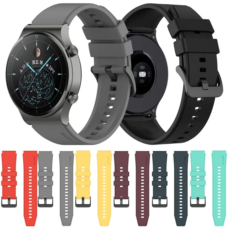 

Soft Silicone Strap Compatible with Samsung Galaxy Watch 46mm Wristband for Huawei GT2 Pro GT2e 22mm Sport Replacement Strap