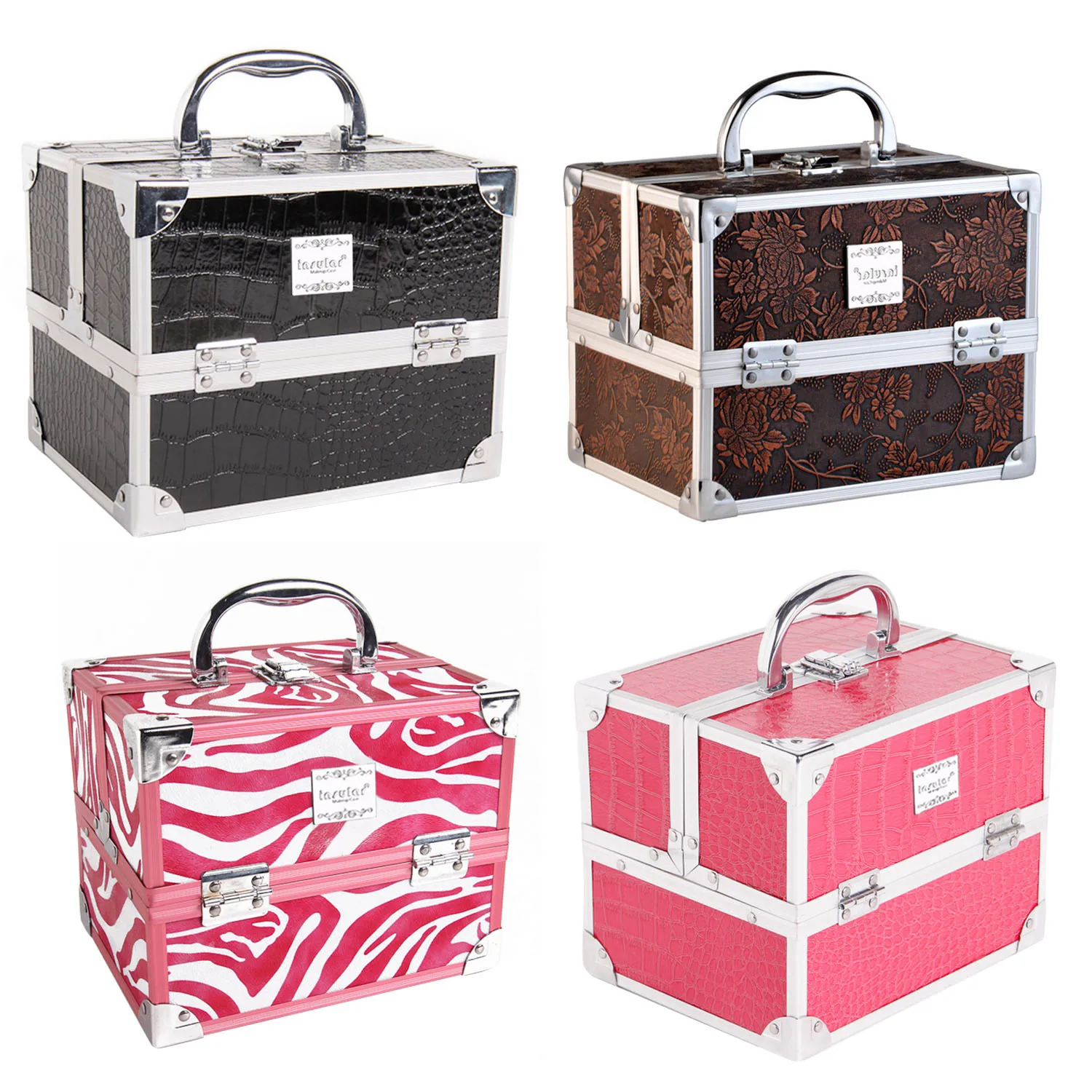 Чехол-органайзер для косметики из алюминиевого сплава с 5 выдвижными лотками |