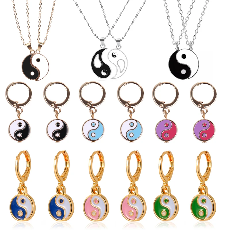 

9 Styles Classic Tai Chi Dangle Earrings Necklace Girls Elegant Colorful Yin Yang Earring For Women Teens Fashion Jewelry Gifts
