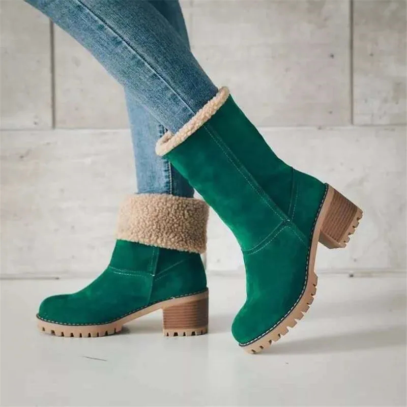 Women Winter Fur Warm Snow Boots Ladies Warm wool booties Ankle Boot Comfortable Shoes plus size 35-43 Casual Women Mid Boots