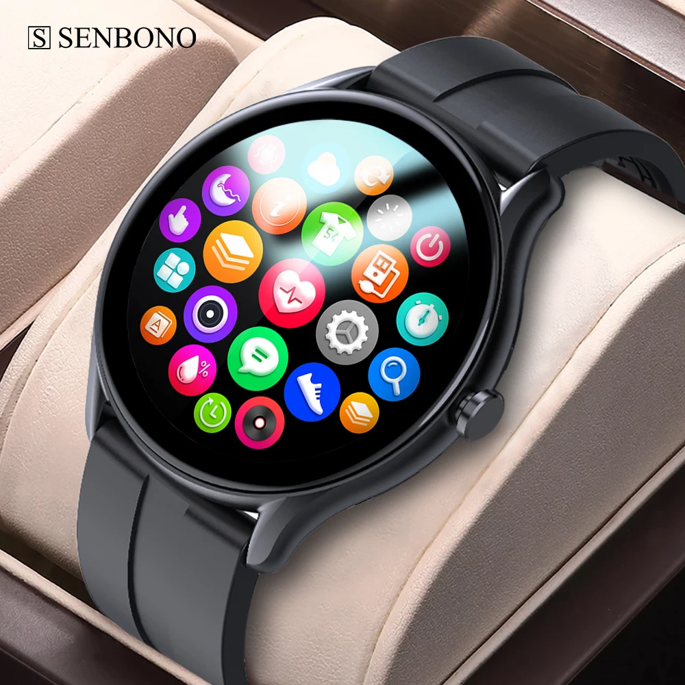 

SENBONO 2022 1.32inch HD Screen Sports Smart Watch Men Women Blood Pressure Monitor Fitness Tracker IP68 Waterproof Smartwatch