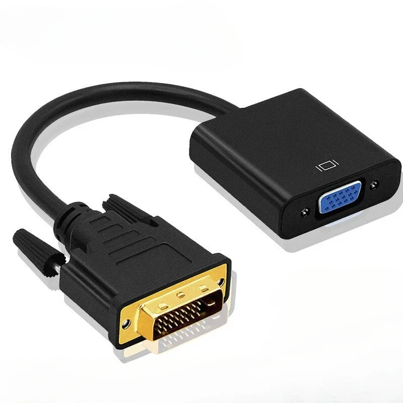 

Full HD 1080P DVI-D DVI To VGA Adapter Video Cable Converter 24+1 25Pin to 15Pin Cable Converter for PC Computer Monitor