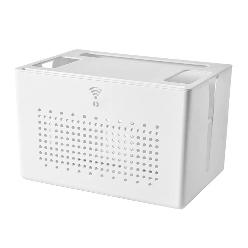 

1PCS Desktop Socket Wire Organizer Box Double-Layer Wireless Wifi Storage Box Set Top Rack Power Strip Finishing Box
