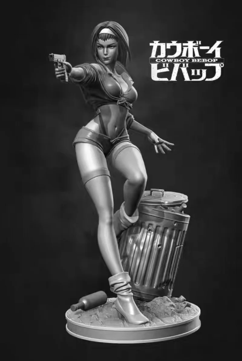 Miniature Statue 1/24 Ratio Full Height 80mm Cowboy Female Gunner Diorama Unassembled And Unpainted Diy Toys