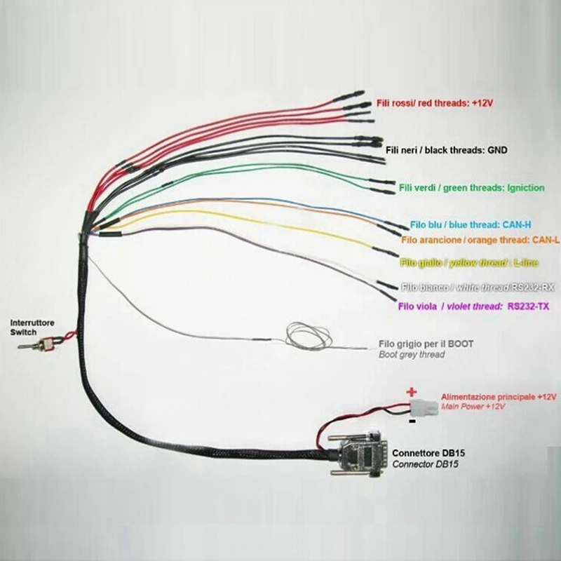 8X автомобильный MPPS V18 версия V18.12.3.8 кабель для трикатора с разрывом