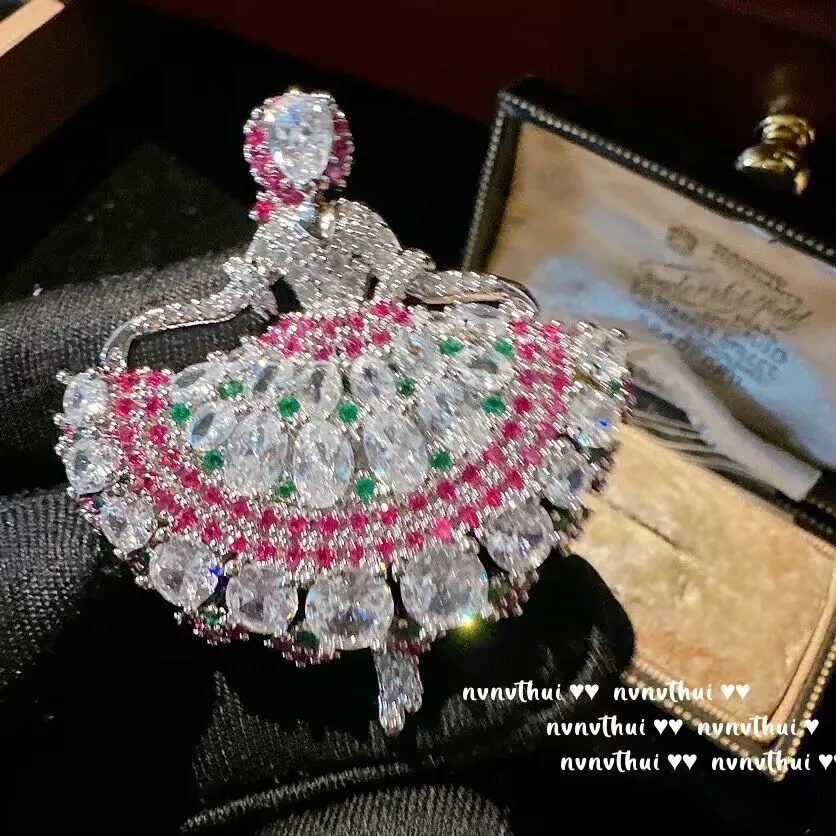 Винтажные крупные драгоценные камни железная балетная принцесса серия женская