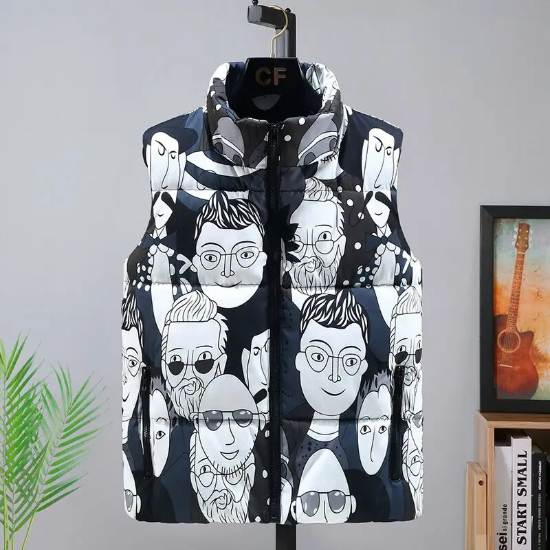 New cotton vest men autumn and winter wear the Korean version of the trend of fashion personality jacket thickened horse clip