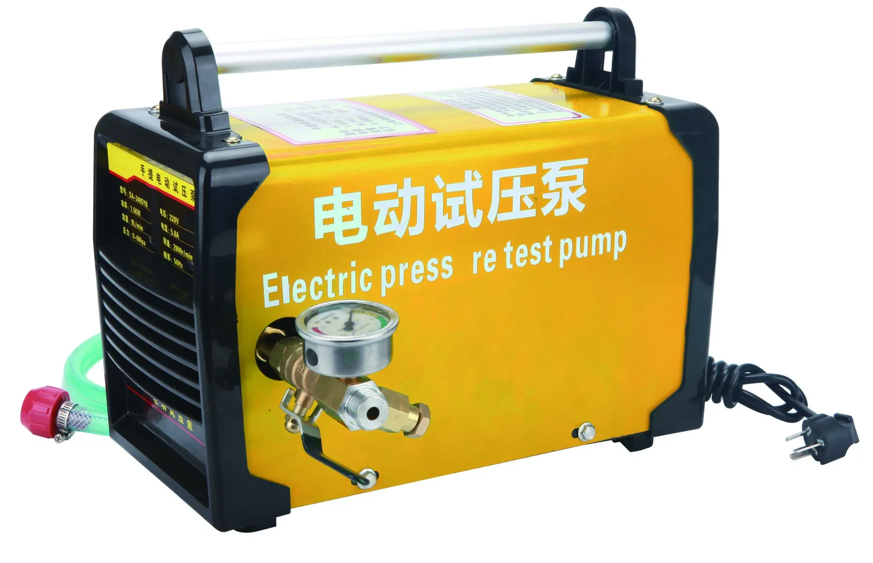 Электрический насос для испытания под давлением с ручкой переноски HHS-340