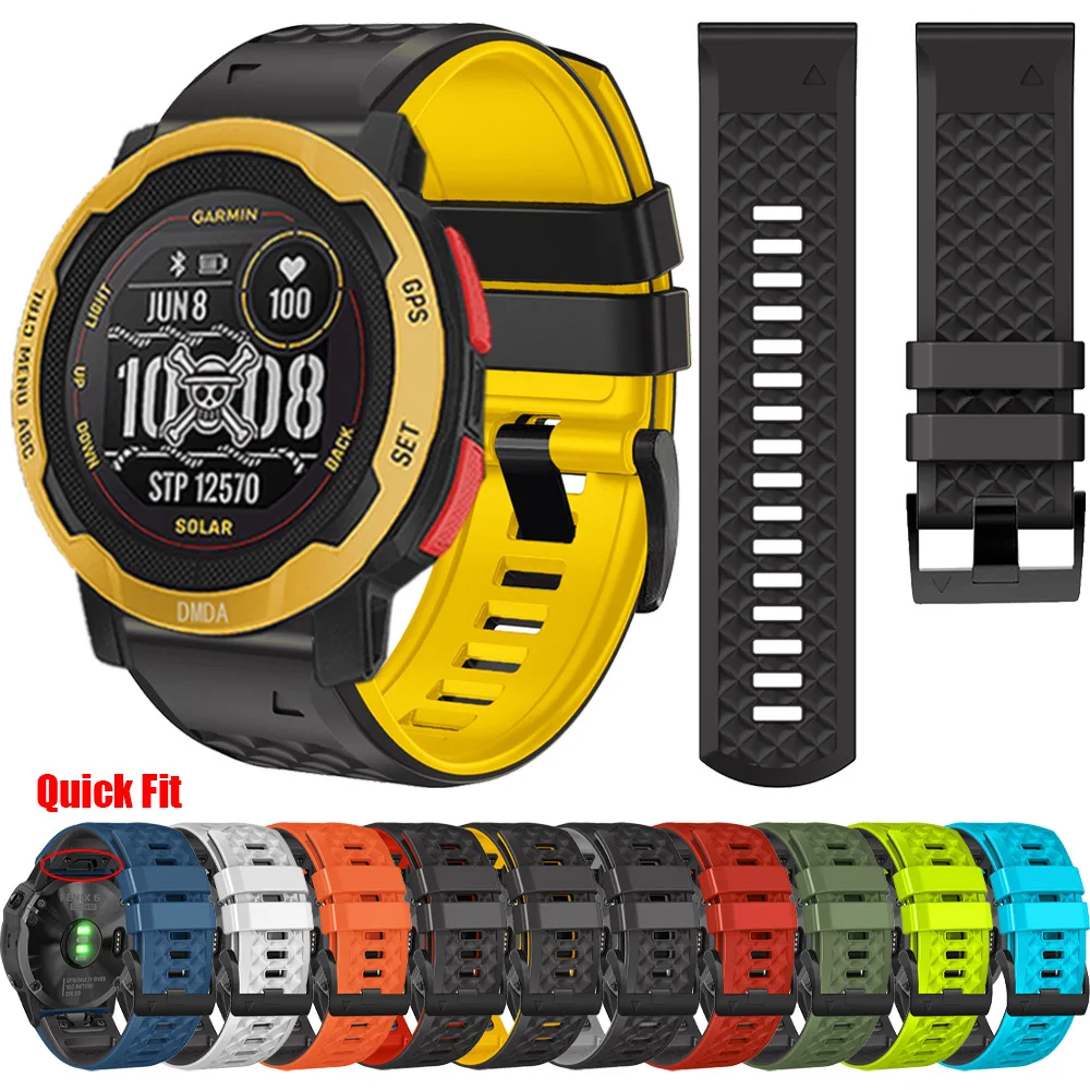 

22/26 мм силиконовый спортивный ремешок для Garmin Forerunner 955 745 945 LTE S62 S60 / instinct 2 45 мм браслет Ремешки для наручных часов