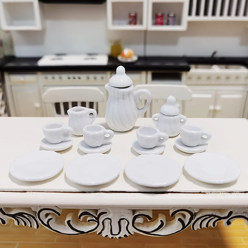 

1 Набор 1:12 Миниатюрный фарфоровый керамический чайный набор для кукольного домика посуда кухонный кукольный домик Чайник игрушки «сделай сам»