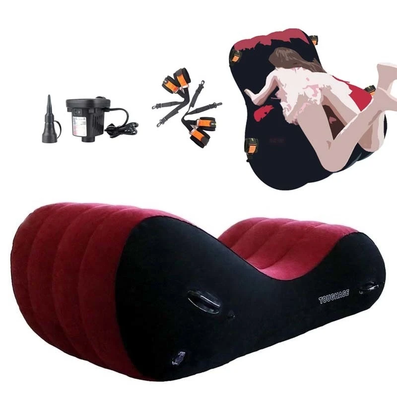 Inflatable Magic Sofa Yoga Chaise Lounge Relax Chair,Sex Bed With Electric Pump Handcuffs & Leg Cuffs Portable Magic Cushion