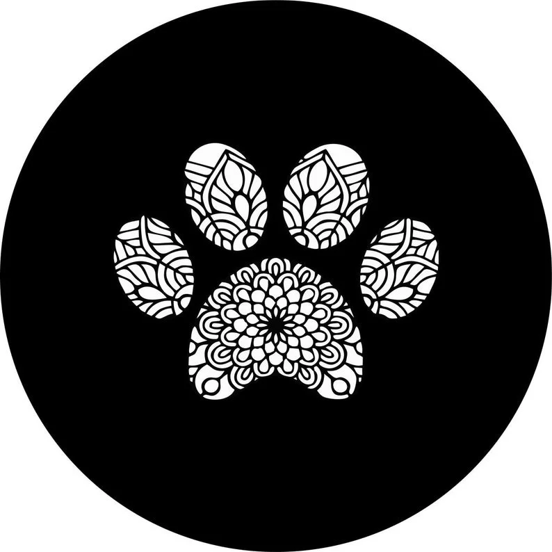 

Чехол для запасной шины Mandala Paw для любого автомобиля, марки, модели и размера-Jeep, RV, дорожного трейлера,