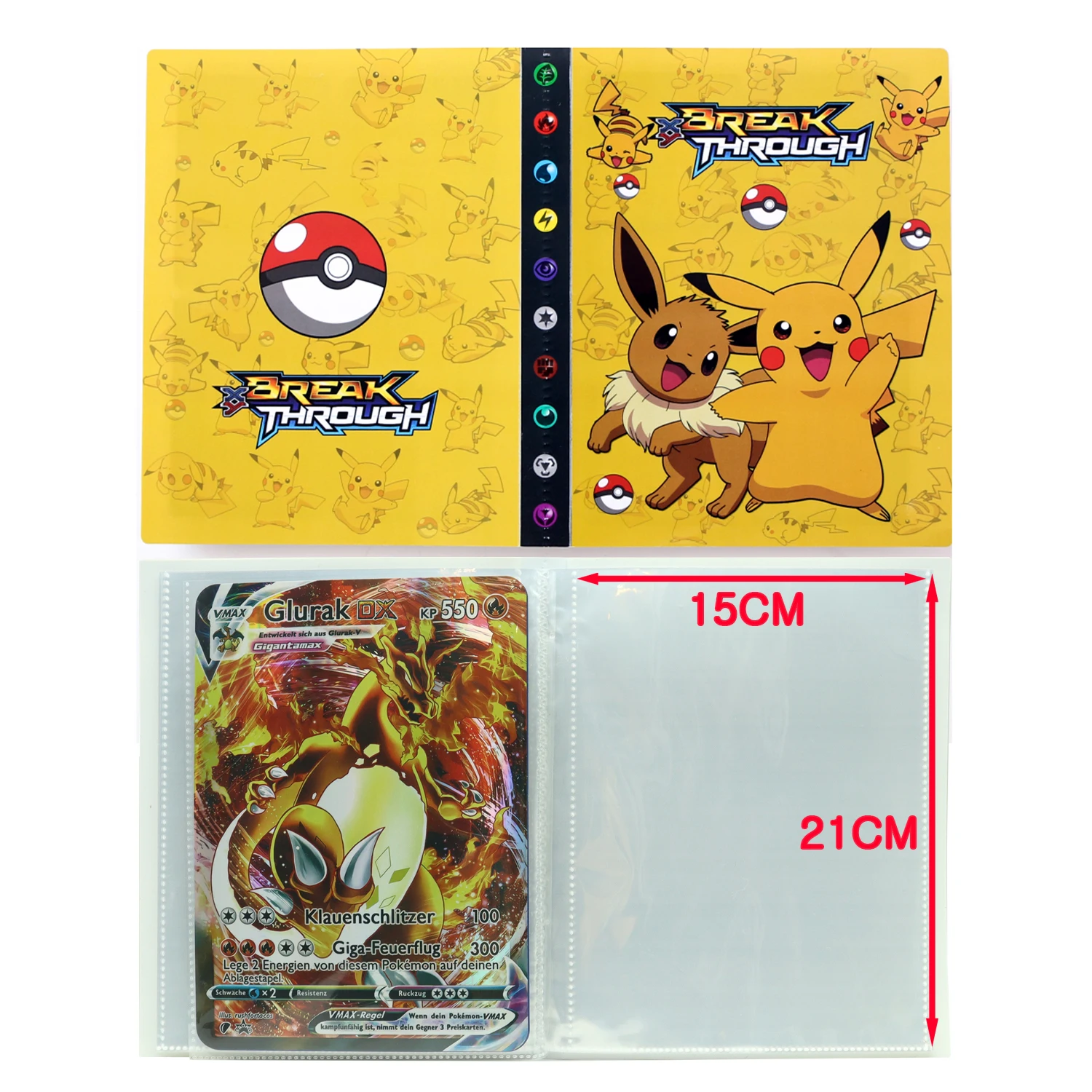 

Giant Pokemon Cards 15*21cm Big Size Album Vmax Vstar GX Jumbo Letters Oversized Arceus Pikachu Charizard Rainbow Card Folder