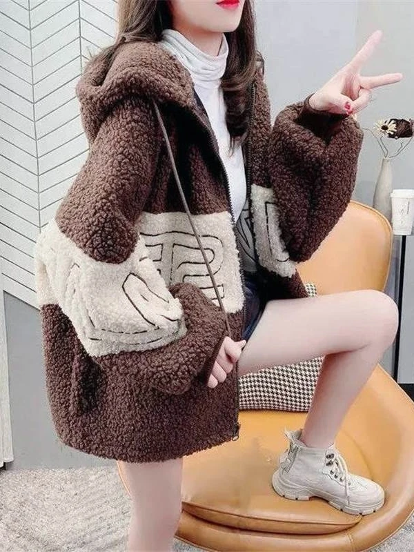 Зимний топ Ins берберская флисовая верхняя одежда свободные корейские женские