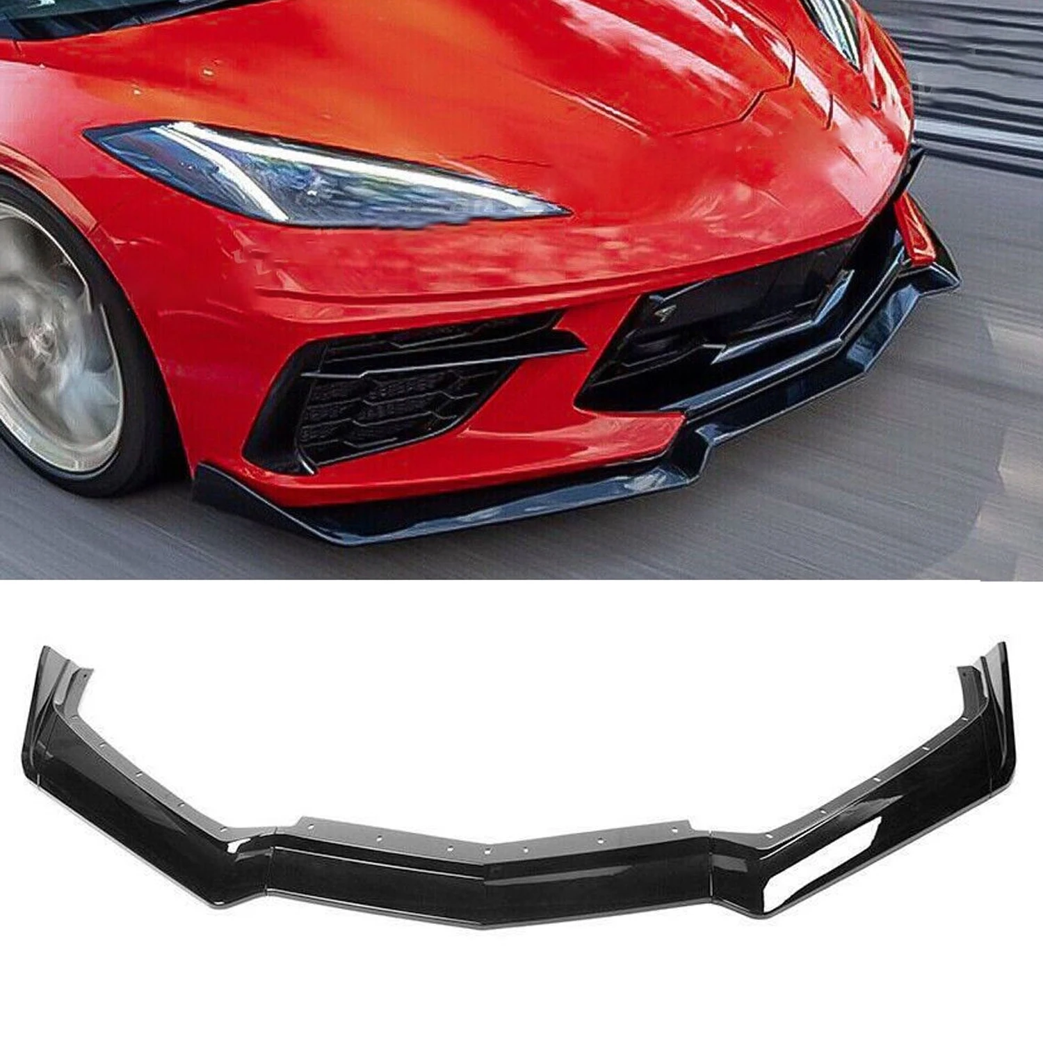 

Front Lip Compatible With 2020-2023 Chevrolet Corvette C8 Front Bumper Chin Lip Spliter Black 2020 2021 2022 2023