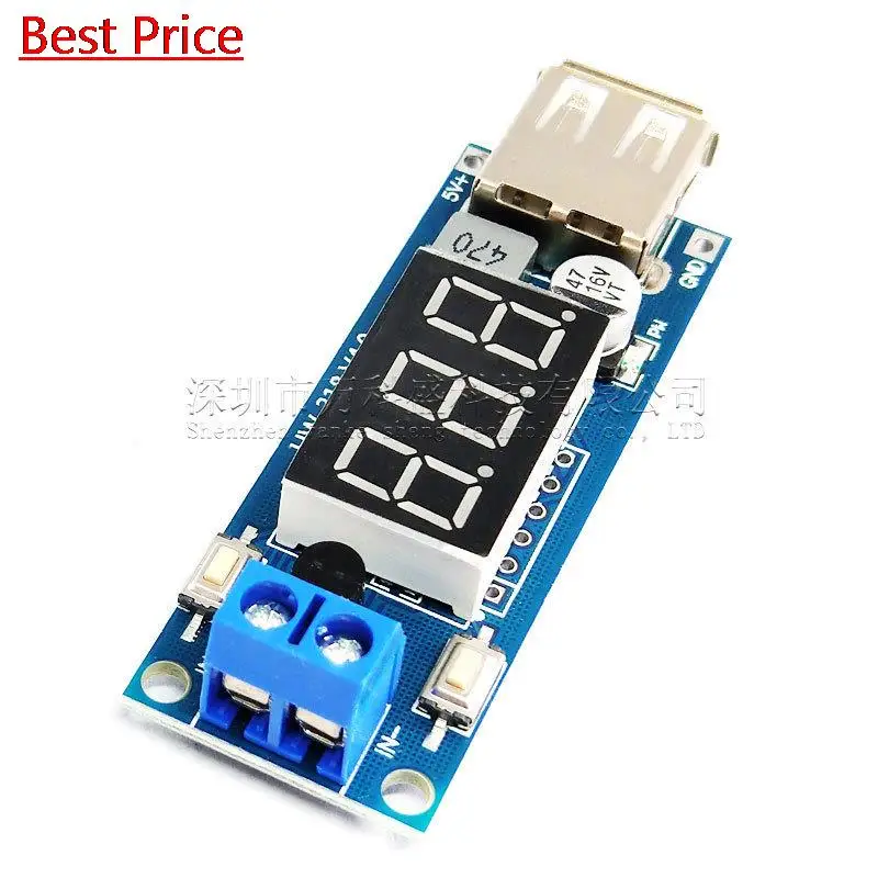 

50 шт./лот модуль источника питания постоянного тока 6, 5 в 12 В ~ 40 В до 5 В + Автомобильный измеритель напряжения Usb-зарядка