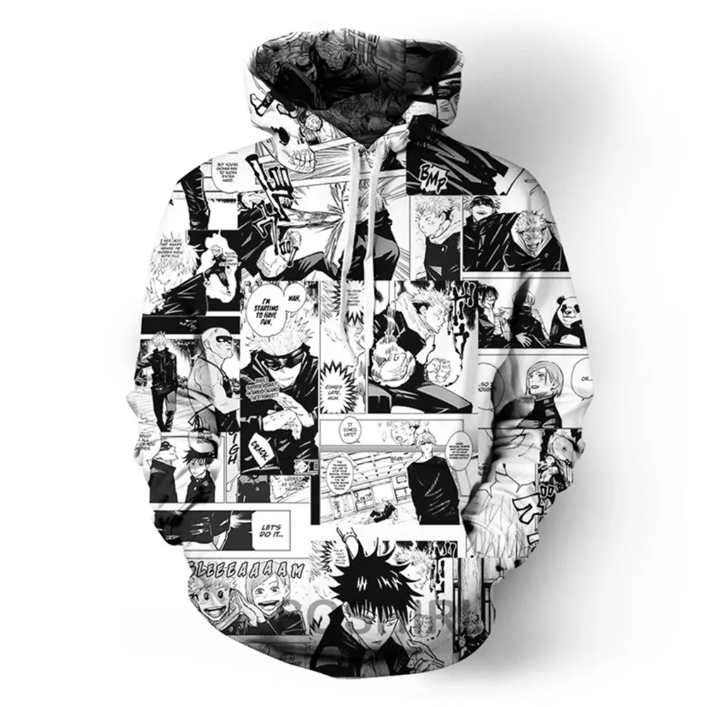 Толстовки SOSHIRL с коллажем манги унисекс толстовка капюшоном Смешные Пуловеры в