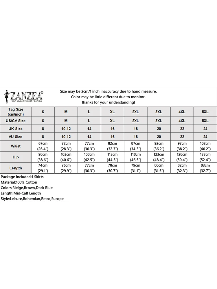 ZANZEA осенние элегантные юбки с высокой талией женский сарафан повседневный