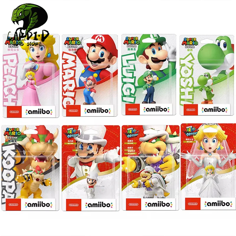 

Super Mario Bros Game Anime Figurine Amiibo Daisy Yoshi Tanooki Mario Action Figure Kawaii Keychain Halloween Christmas Gift