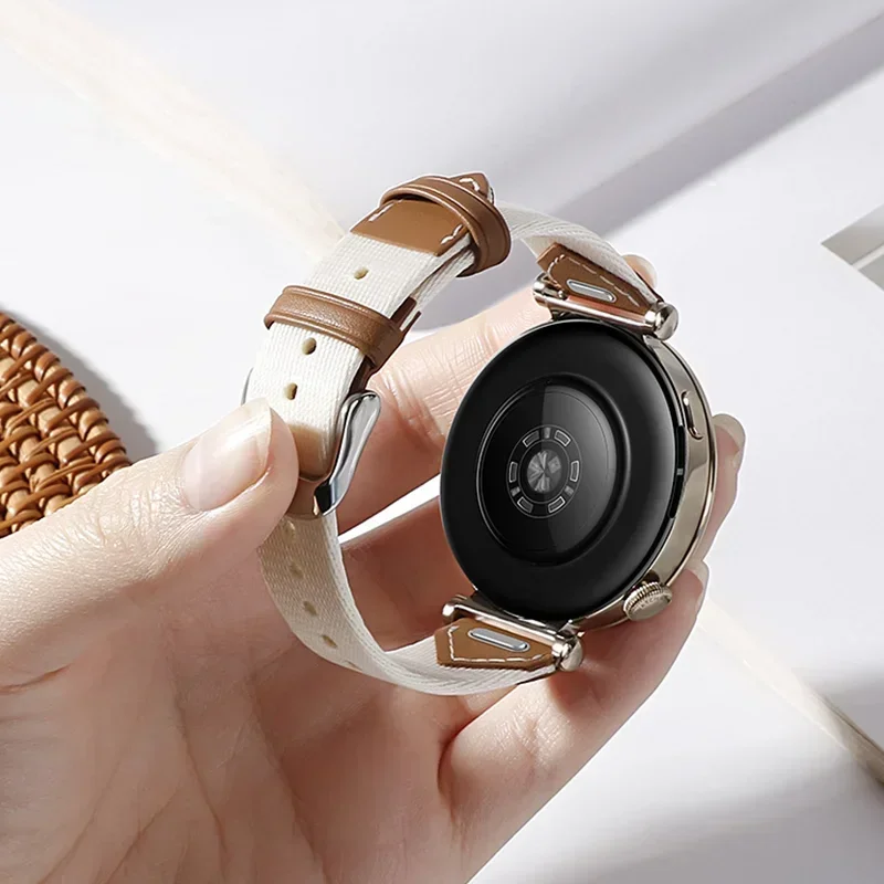 Кожаный нейлоновый ремешок 18 мм для Huawei Watch GT5/4 41 GT5 Pro 42 Браслет -качества Gramin Forerunner