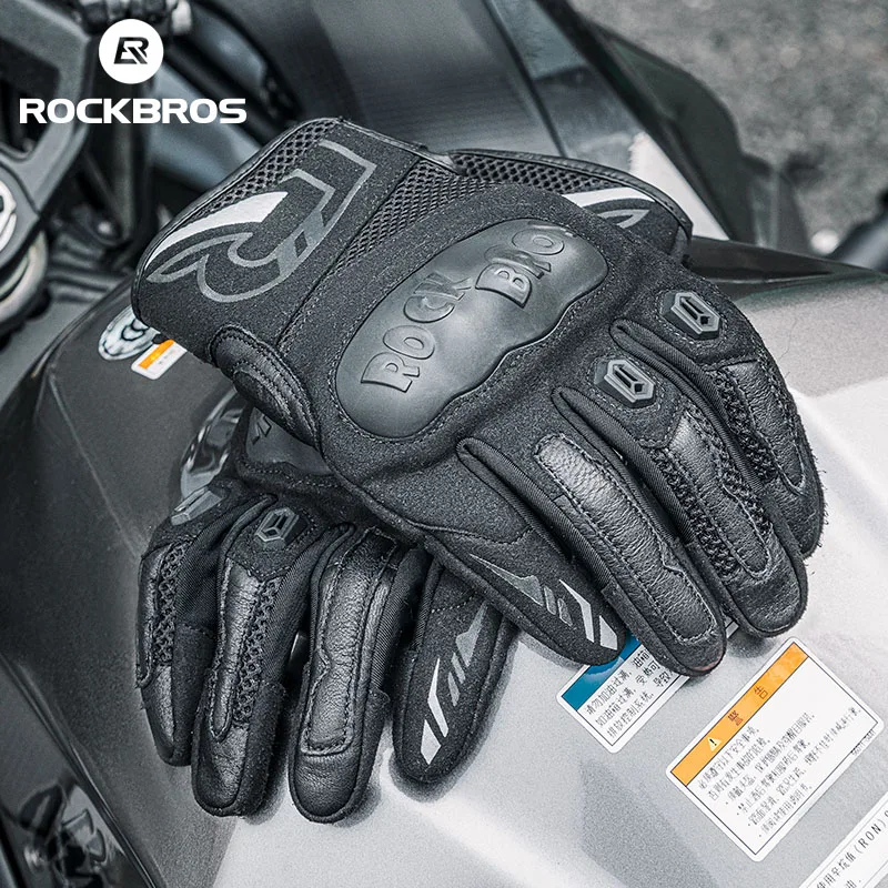 

ROCKBROS Motorcycle Gloves Shockproof Cycling Gloves Bicycle Gloves Summer Autumn Breathable Motorcycle Touch Screen Gloves