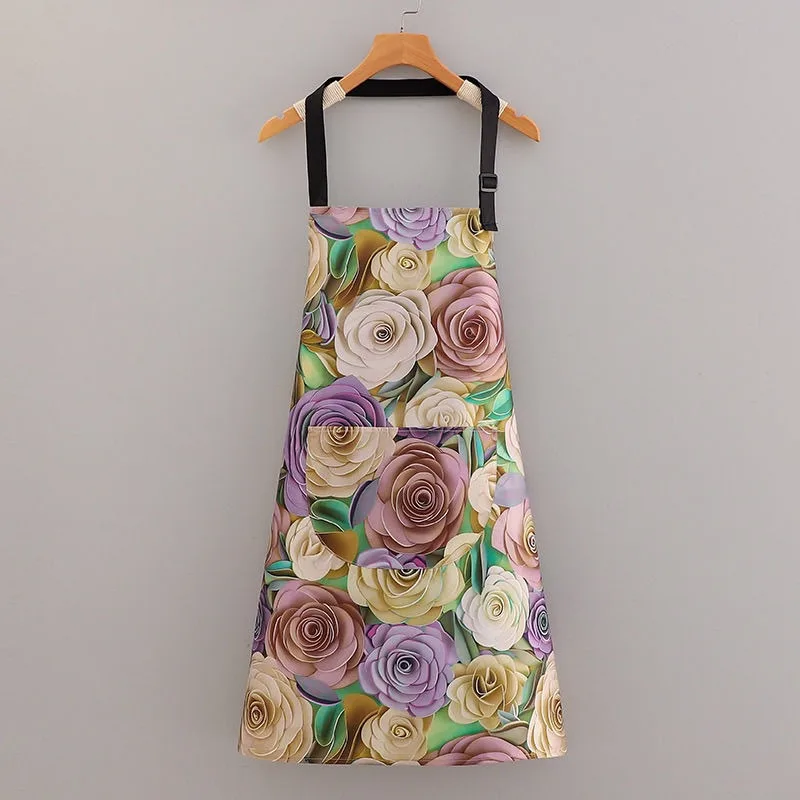 Цветочные кухонные фартуки с карманом маслостойкий фартук для выпечки мужской и