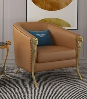 italian light luxury leisure sofa chair personalized designer sheep head chair single leather sofa club leisure chair sofa