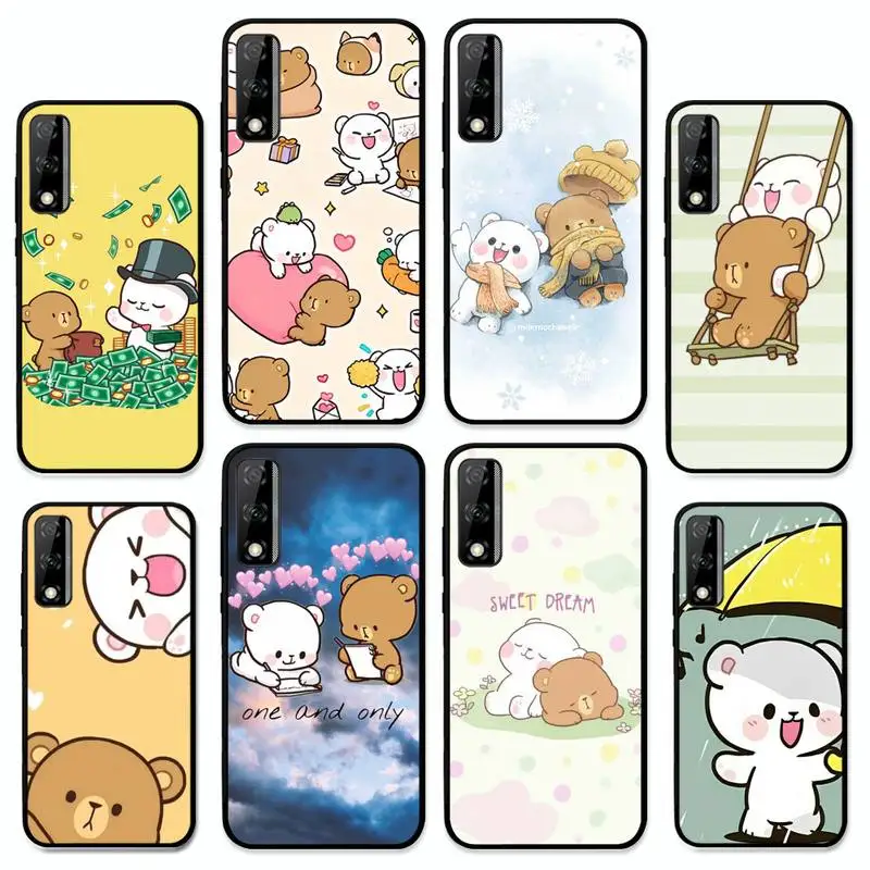 

milk and mocha bear cute Phone Case for Huawei Y 6 9 7 5 8s prime 2019 2018 enjoy 7 plus