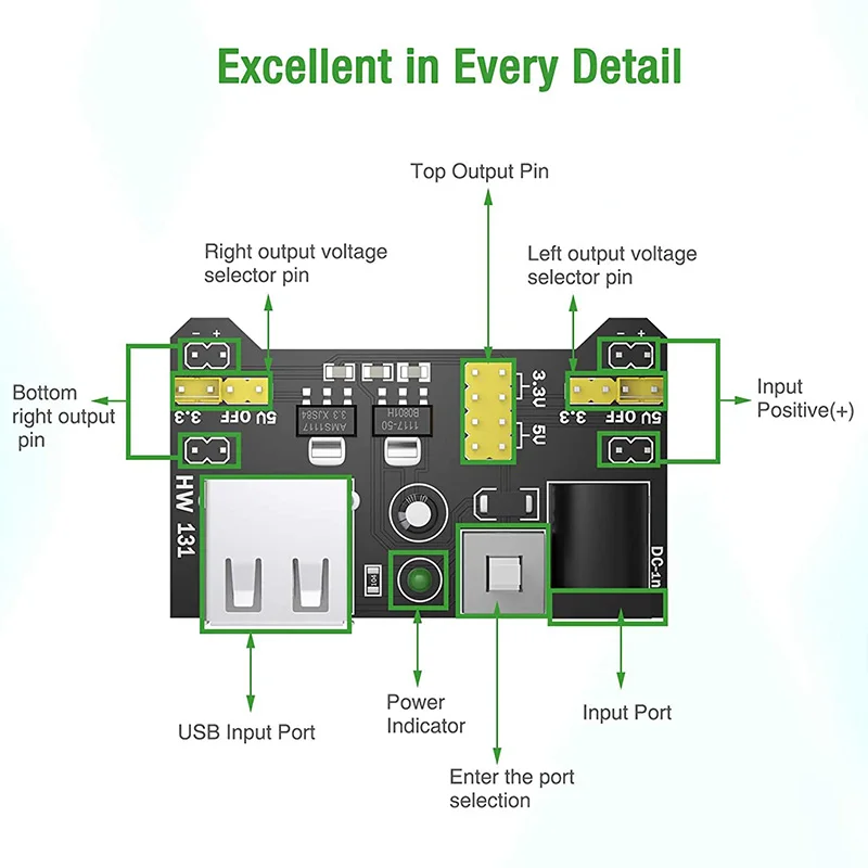 6 шт. встроенный понижающий модуль питания 5 0 в ма