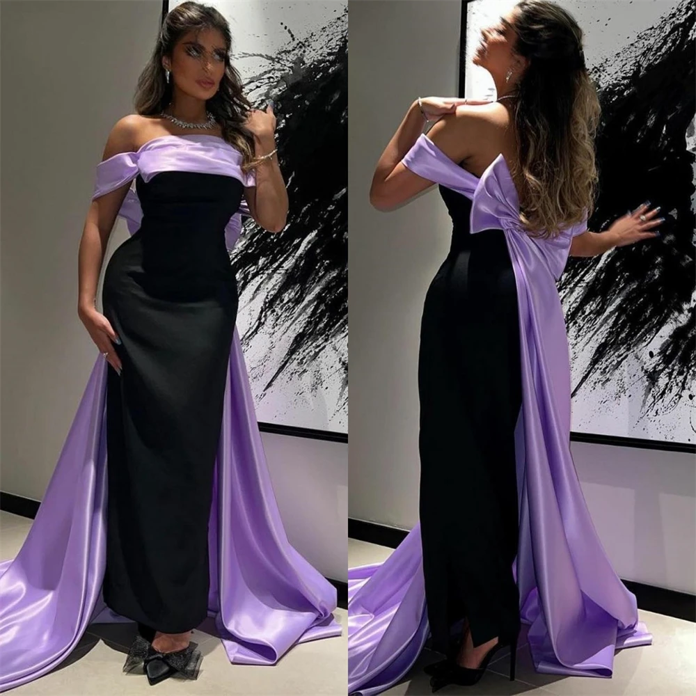 Элегантное вечернее платье Jiayiigong с открытыми плечами коктейльное драпировкой и