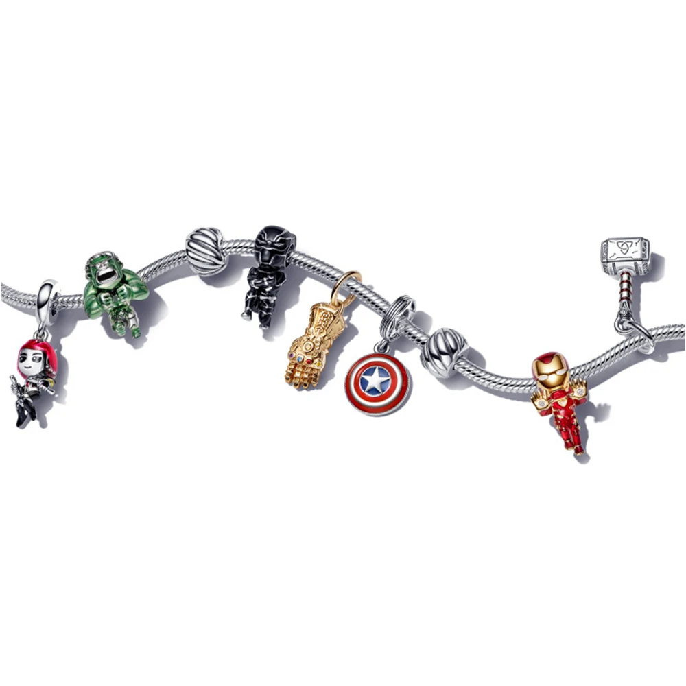 Шарм-браслет серебряного цвета с героями ALE 925 для оригинального Pandora лидер продаж