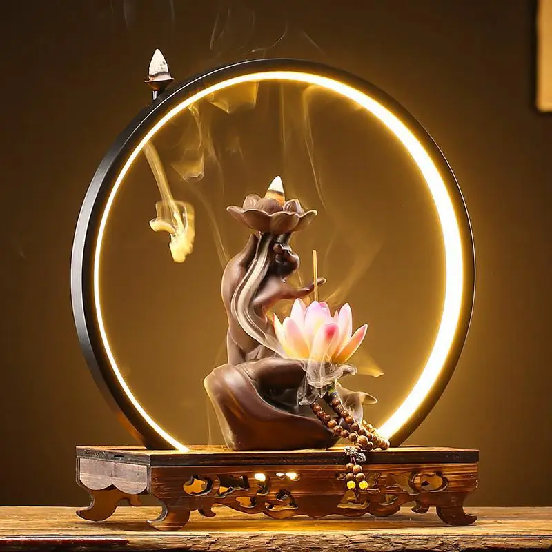 

Creative Backflow Waterfall Incense Burner Exhaust Electric Incense Burner Chinese Decoration Traditional Incenso Censer AA50IB