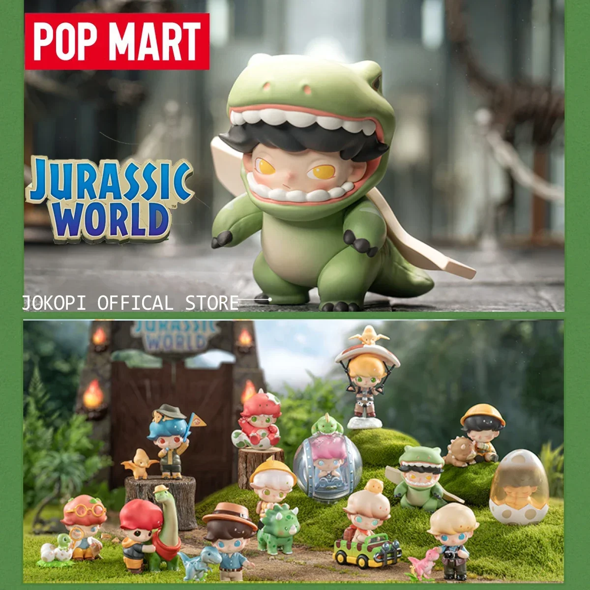Фото POP MART Dimoo, серия «Мир Юрского периода», модная слепая случайная коробка, игрушки, загадочная коробка, сумка для догадок, экшн-фигурка, подарок-сюрприз №1