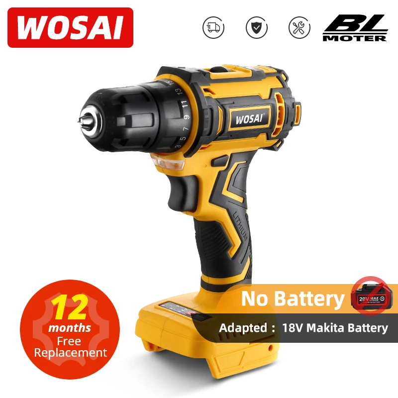 

WOSAI MT-SER 50NM Brushless Electric Drill 25+1 Torque Settings 2-Speeds Electric Power Screwdriver 20V Cordless Screwdriver