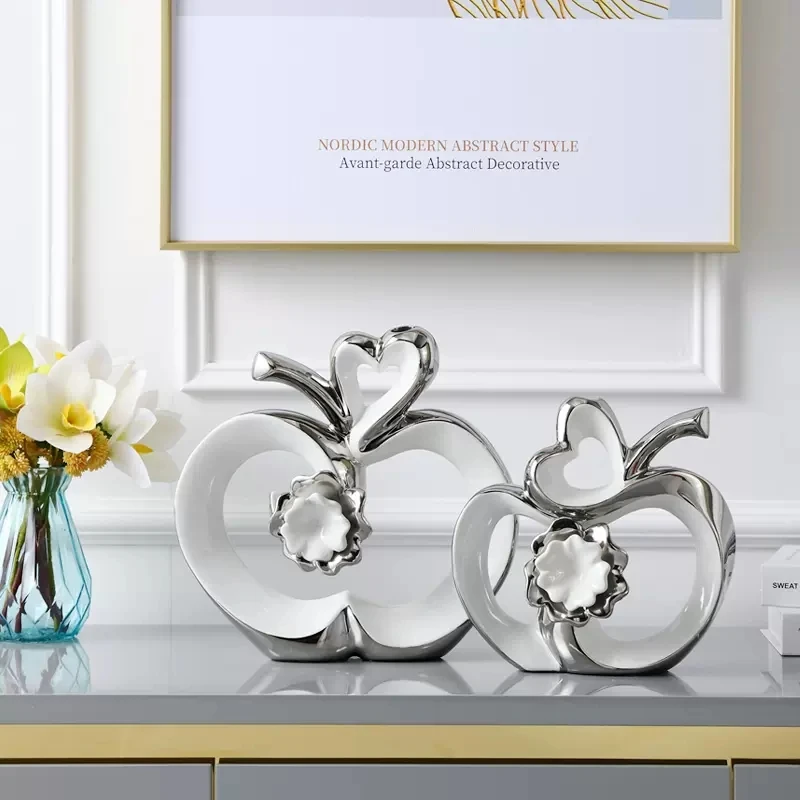 Керамическое ремесло украшения любовь цветы серебряная имитация фруктов